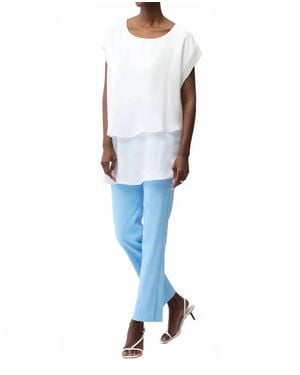 Joseph Ribkoff Jacquard Pull-On Straight Pants - White
