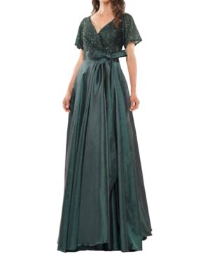 Colors Dress Sequin & Taffeta Gown - Green