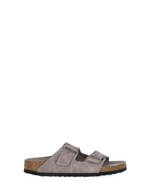 Birkenstock Lilac Arizona Bs Suede Sandals - Gray