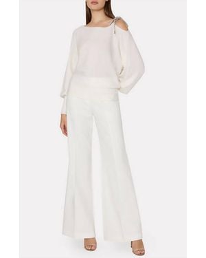 MILLY Crystal Tie Sweater - White