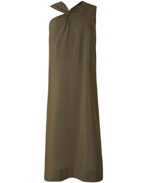 Soeur Asymmetrical Midi Dress With Twisted Knot Detail - Green