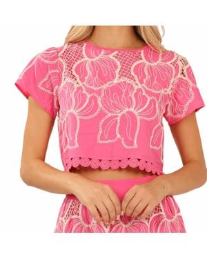 BTB Los Angeles Stevie Crop Shirt - Pink