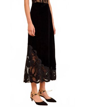 Ulla Johnson Alita Embroidered Skirt - Black