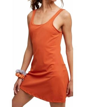 Listicle Tank Mini Dress Romper - Orange