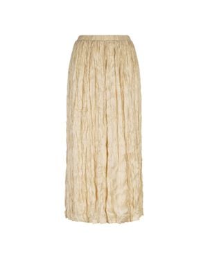 EsQualo Svea Plisse Changeant Skirt - Natural