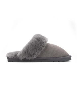 TruClothing Suede Mule Winter Slippers Indoor House Shoes - Gray