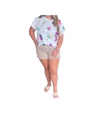 Queen Of Sparkles Popsicle Tee Top - Blue