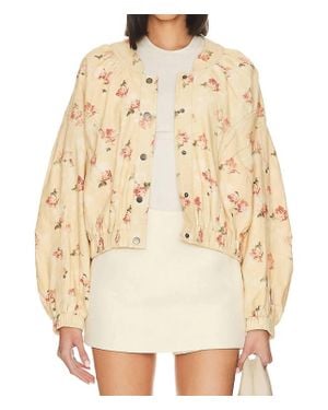Free People Rory Bomber Jacket - Natural