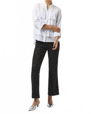 Joseph Ribkoff Checkered Print Pull On Flared Pants - Gray