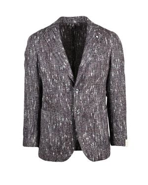 L.B.M. 1911 Bouclé Jacket With Textured Finish And Tailored Silhouette - Gray