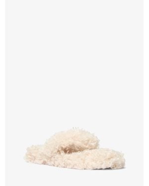 Michael Kors Alani Faux-Fur Flip Flop - Natural