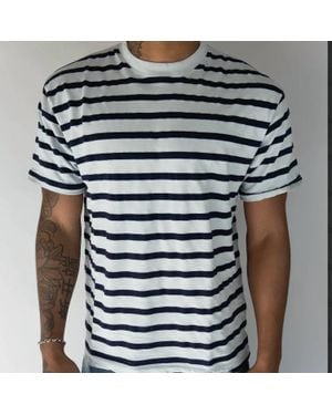 Asher Enzo Stripe Tee - Blue