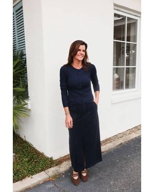 Stateside Stretched Baby Cord Maxi Skirt - Black