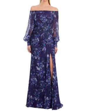 Alexander by Daymor Floral Bishop Gown - Blue