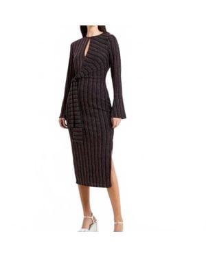 French Connection Paula Keyhole Midi Dress - Black