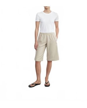 Enza Costa Supima Cotton Cropped Perfect Tee - Natural