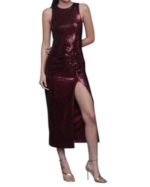 Avec Les Filles Rosette Detail Sequin Maxi Dress - Red