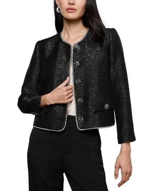 L'Agence Zell Crystal Trim Jacket - Black
