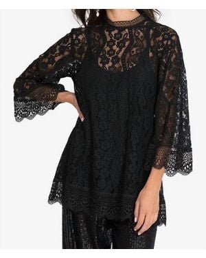 Johnny Was Starlet Lace Blouse (Slip) - Black