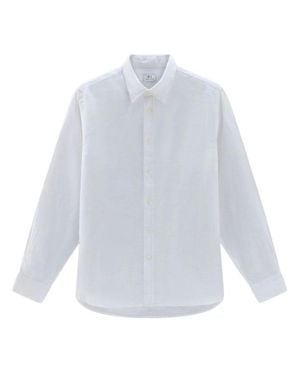 Woolrich Classic Button-Down Linen Shirt - White