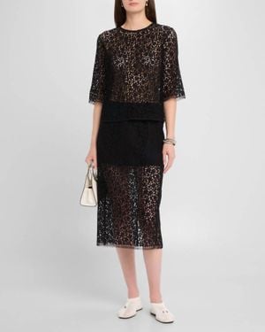 Maria McManus Lace T Shirt Dress - Black