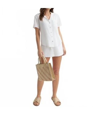 Bella Dahl Short Sleeve Pocket Buttondown Shirt - White