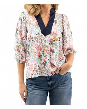 Smith & Quinn Eliza Three-Quarter Sleeve Top - Blue