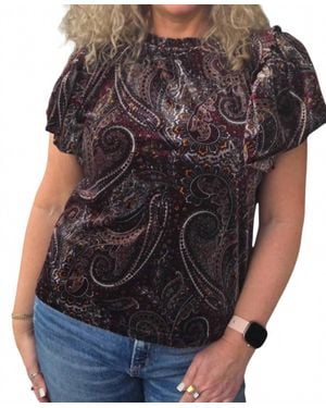 Ivy Jane Paisley Flounce Blouse - Black