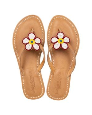 Laidbacklondon Amber Flip Flops - White