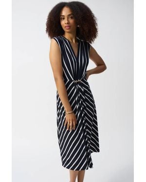 Joseph Ribkoff V-Neck Fit And Flare Dress - Black