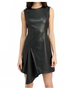 En Saison Mya Leather Mini Dress - Black