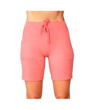 French Kyss Drawstring Knit Shorts - Red