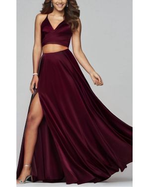 Faviana 2Pc Satin Dress - Red