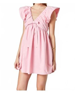 Endless Rose Sydney Combo Bow Mini Dress - Pink