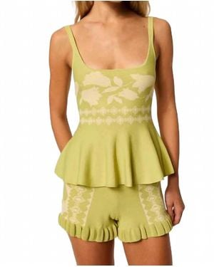 MISA Los Angles Lexi Knit Pull-On Shorts - Yellow