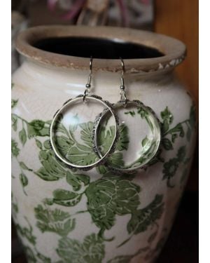 West & Co. Stamped Dangle Hoop Earrings - Green