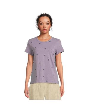 Toad & Co. Primo T-Shirt Aster Butterfly Print 100% Organic Cotton Ddr 47 - Purple
