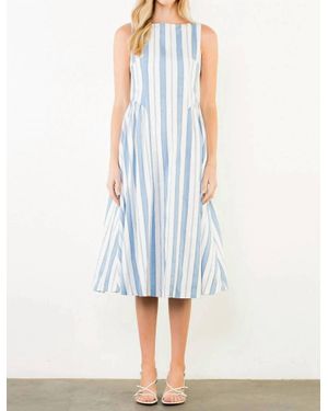 Thml Coastal Stripes Midi Dress - Blue