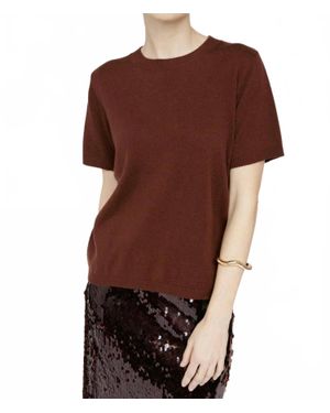 Amanda Maria Cashmere Blend Tee - Brown