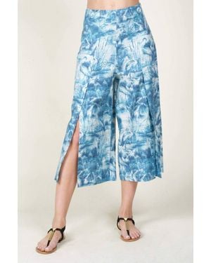 Eva Franco Duval Linen Pants - Blue