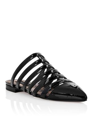 Philipp Plein Vernice Sandals Flat Skull - Black