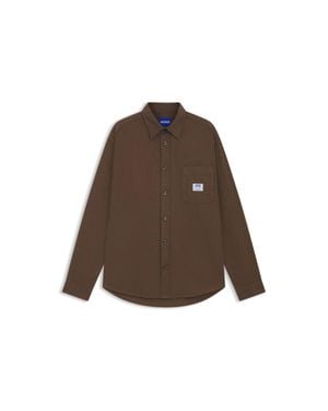 HUGO Oversized-Fit Overshirt - Brown