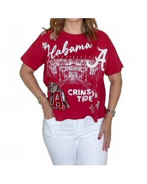 Stewart Simmons Alabama 4Th Quarter Sequin Tee - Red
