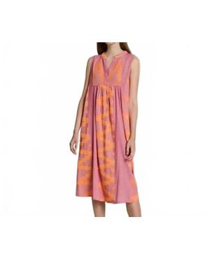 Devotion Twins Purpuritis Sleeveless A-Line V-Neck Dress - Red