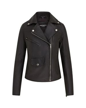TruClothing Real Leather Brando Style Biker Jacket - Black