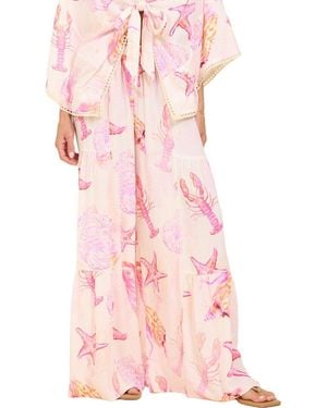 Surf Gypsy Crepe Wide Leg Pant - Pink