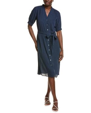 Brooks Brothers Dot Print Shirtdress - Blue