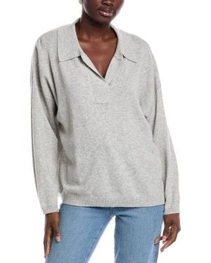 SCOTT & SCOTT LONDON Cashmere Polo Sweater - Gray