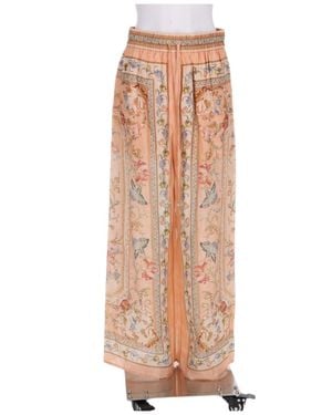 Zimmermann Intricate Floral Printed Silk Wide-Leg Pants - Natural