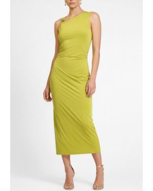 Rachel Roy Ivy Asymmetrical Drape Midi Dress - Yellow